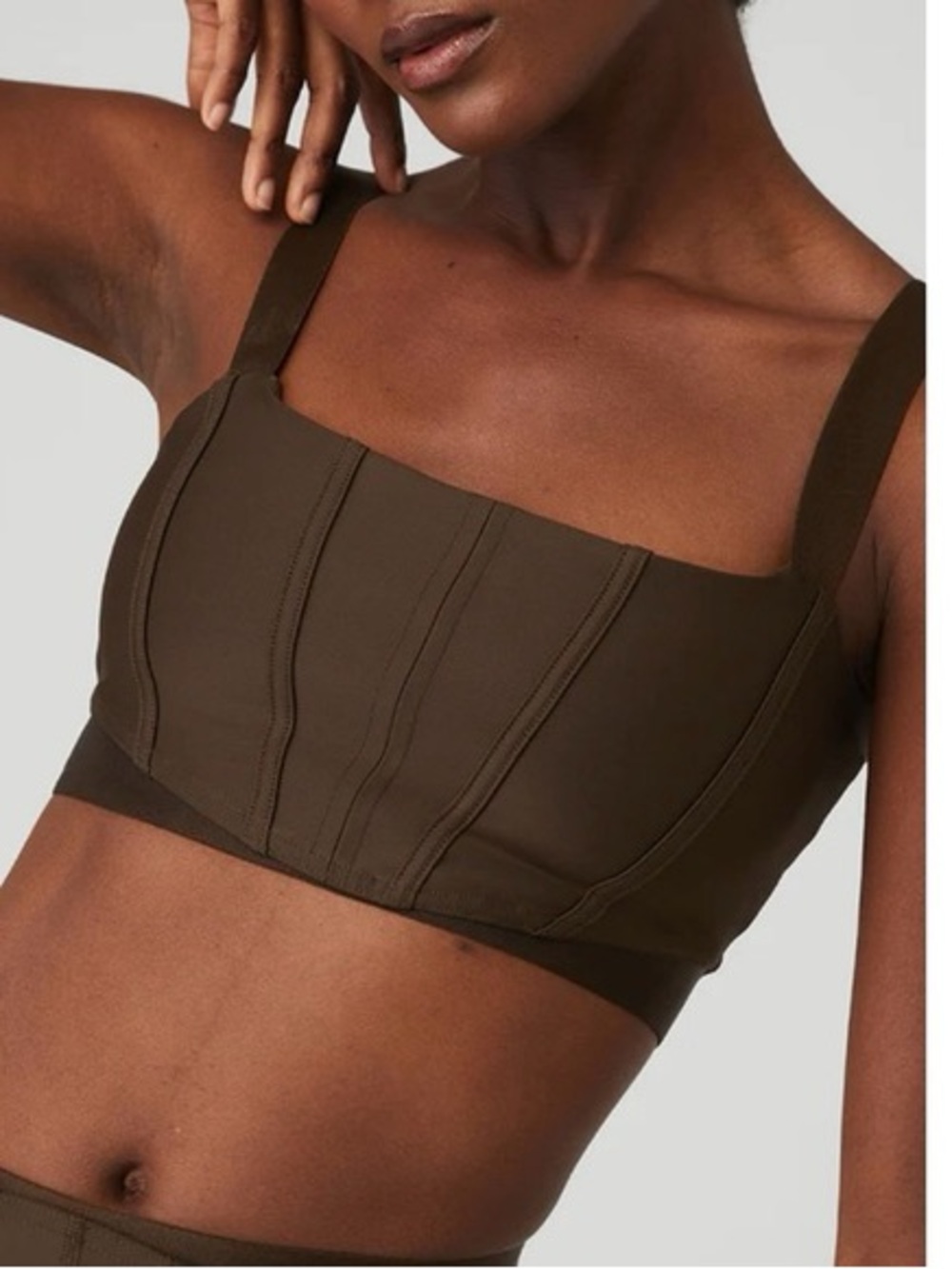 Alo Yoga S Airlift Corset Bra Espresso brown